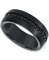 Men's Sapphire 8mm Band (9/10 ct. t.w.) Black Tungsten Carbide