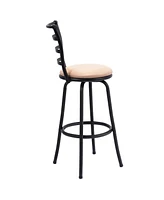 Sugift Set of 3 Steel Frame Counter Height Modern Swivel Bar Stools