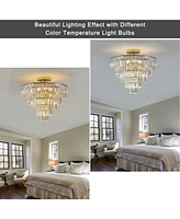 5-Tier Round Crystal Chandelier for Modern Home Decor