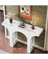 Tribesigns 47 Inches Console Table, Wooden Entryway Table, Modern Hallway Table, Sofa Table with Arch Base, Unique Foyer Table, Behind Couch Table, Wh