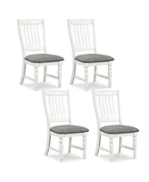 Skonyon Set of 2 Dining Chairs Kitchen Side Chair with Solid Wood Legs-White