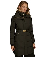 Donna Karan New York Women's Belted Bibbed Puffer Coat