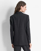 Dkny Women's Studded Pinstriped Single-Button Blazer