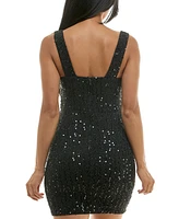 City Studios Juniors' Sequin Boucle Sleeveless Bodycon Dress