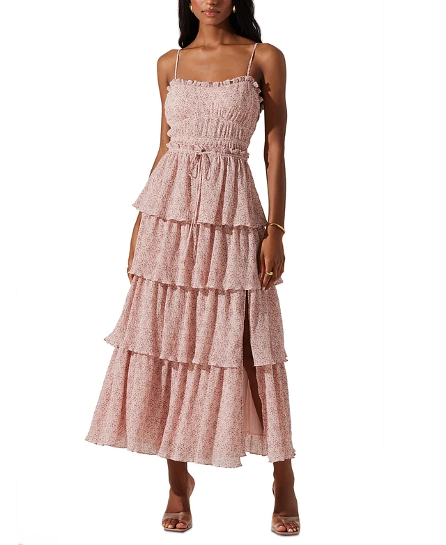 strapless open back dress ASTR The Label Pescadero Pleated Maxi Dress – Ella James main image 0