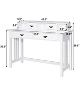 Skonyon Home Office Writing Desk with 4 Drawer Computer Study Table