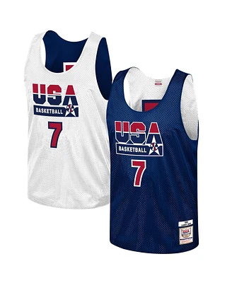 Mitchell & Ness Men's Larry Bird Navy Usa Basketball Training 1992 Dream Team Authentic Reversible Practice Jersey