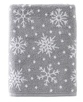 Skl Home Scattered Snowflake Jacquard Cotton Bath Towel, 25" x 50"