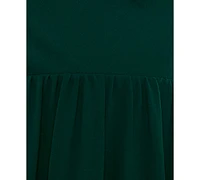 City Studios Juniors' Pearl-Strap Chiffon Sleeveless Fit & Flare Dress