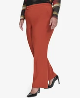 Dkny Plus Seamed Waistband Wide-Leg Pants