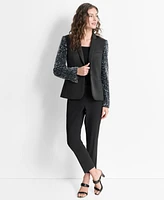 Dkny Women's Sequinned-Sleeve Single-Button Blazer