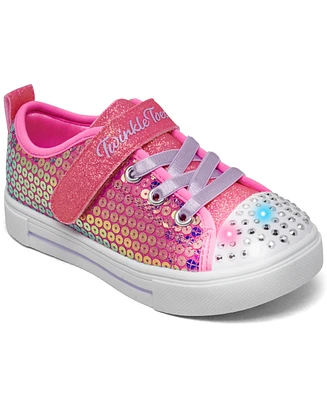 Skechers Toddler Girls Twinkle Toes: Sparks - Sequin Party Light-Up Fastening Strap Casual Sneakers from Finish Line