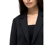 Kenneth Cole Women's Athletic-Stretch One-Button Notch-Collar Blazer