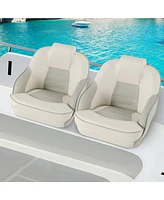 Vebreda Captain Bucket Seat with Waterproof Pvc Leather for Boat Sightseeing-White