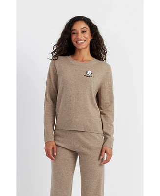 Chinti and Parker Women's Chinti & Parker Snoopy Badge Wool Cashmere Sweater
