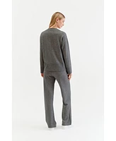 Chinti and Parker Women's & V Neck Wool Cashmere Slouchy Lightweight Sweater
