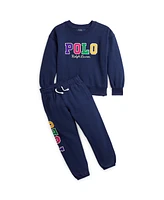 Polo Ralph Lauren Toddler and Little Girls Corduroy-Logo Fleece Jogger Pant