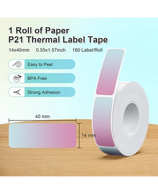 Nelko Genuine P21 Label Maker Tape, Adapted Label Print Paper, 14x40mm (0.55"x1.57"), Standard Laminated Labeling Replacement, Multipurpose of P21 Lab