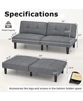 Sugift Convertible Folding Futon Sofa Bed with 6-Position Adjustable Backrest