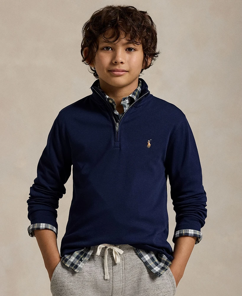 Polo Ralph Lauren Big Boys Cotton Interlock Quarter-Zip Pullover