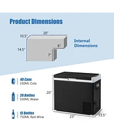 Givimo 53QT Portable Dual Zone 12V Car Refrigerator Compressor Fridge Freezer for Vehicles Camping Travel-Black