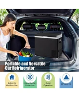 Givimo 53QT Portable Dual Zone 12V Car Refrigerator Compressor Fridge Freezer for Vehicles Camping Travel-Black