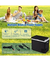 Givimo 53QT Portable Dual Zone 12V Car Refrigerator Compressor Fridge Freezer for Vehicles Camping Travel-Black