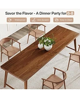 Tribesigns 78.7-Inch Dining Table, Mid-Century Modern Kitchen Dining Room Table for 6-8 People, Wood Kitchen Table Dinner Table with Heavy Duty Metal