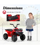 Vebreda 6V Kids Ride On Electric Atv with Led Headlights and MP3 Player-Pink