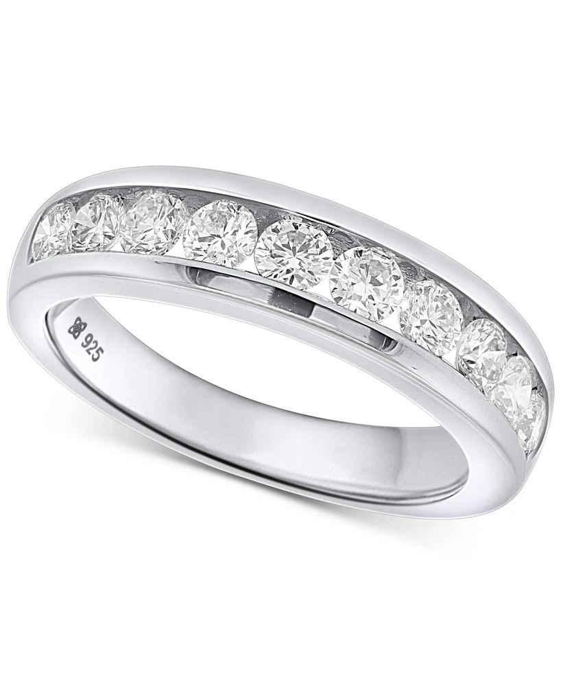 Forever Grown Diamonds Lab Diamond Channel-Set Band (1 ct. t.w.) Sterling Silver