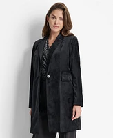 Dkny Women's Notch-Collar Single-Button Velvet Jacket