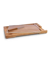 Toscana Ventana Glass and Acacia Cheese Board and Knife Set