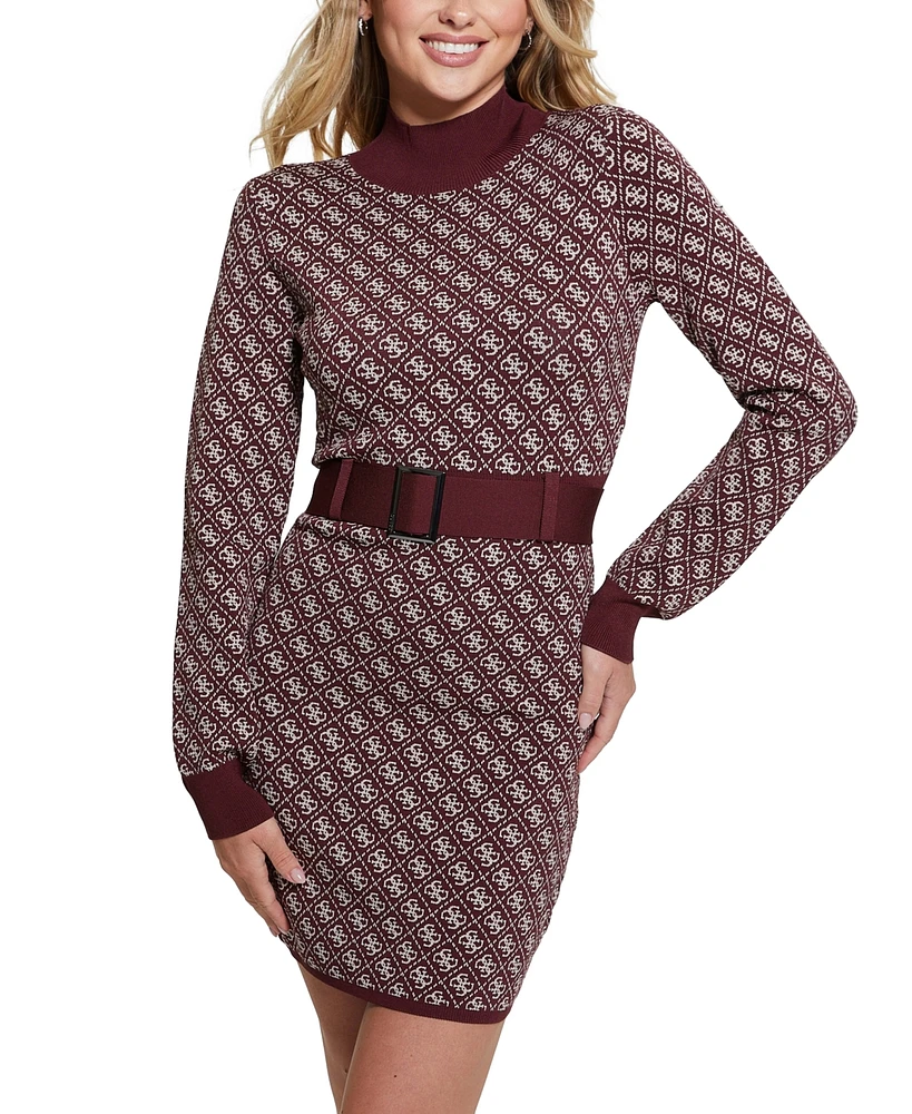 Guess Women's Lise Long-Sleeve Belted Sweater Dress