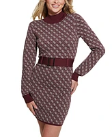 Guess Women's Lise Long-Sleeve Belted Sweater Dress