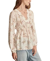 Lucky Brand Women's Floral-Print Empire-Waist Top