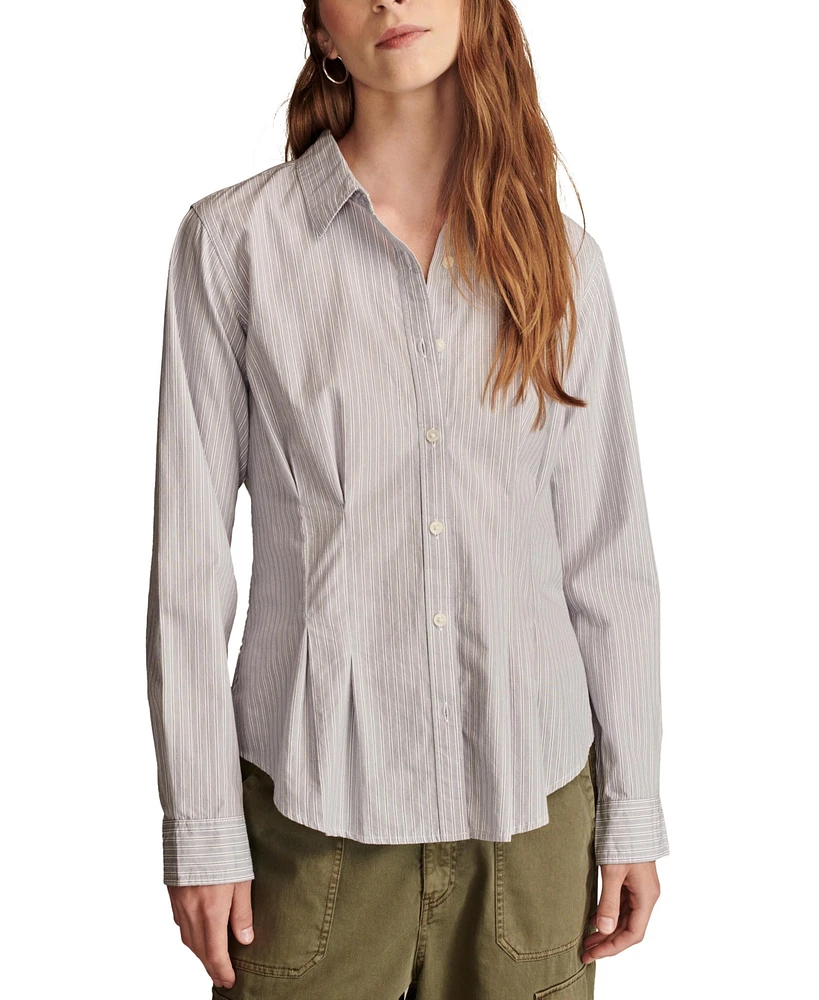 Lucky Brand Women's Striped Peplum Shirt