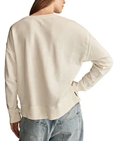 Lucky Brand Women's Pintucked-Yoke Henley Sweatshirt