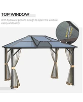 10'x12' Hardtop Aluminum Gazebo with Polycarbonate Roof