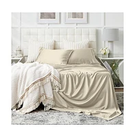 Cosy House Collection 100% Bamboo Viscose - Bed Sheet Set Cooling, Breathable