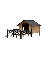 Streamdale Furniture Premium Wooden Dog Kennel with Porch