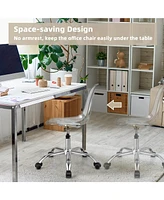 Vebreda Swivel Acrylic Armless Adjustable Height Office Chair