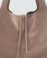 Mango Women's Leather Shopper Bag