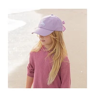 Bits & Bows Girls Girls Rainbow Unicorn Bow Baseball Hat in Lavender