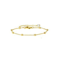 Hollywood Sensation Gold Beaded Link Bracelet with Adjustable Chain