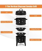 Skonyon 3-in-1 Charcoal Bbq Grill Cambo with Built-in Thermometer
