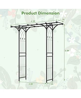Skonyon 6.8 Feet Garden Arbor with Trellises for Climbing Plant Vine Rose