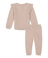 Calvin Klein Baby Girl Quilted Double-Knit Pants Set