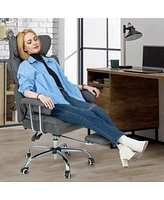 Costway Office Desk Chair Big and Tall Executive with Footrest Lumbar Support