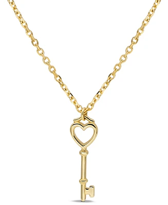 Devata Heart Key Pendant Necklace in 14K Gold, 16 in adj to 18 in, approx. 4.2 grams