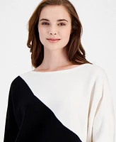 T Tahari Women's Wide-Crewneck Dolman-Sleeve Sweater